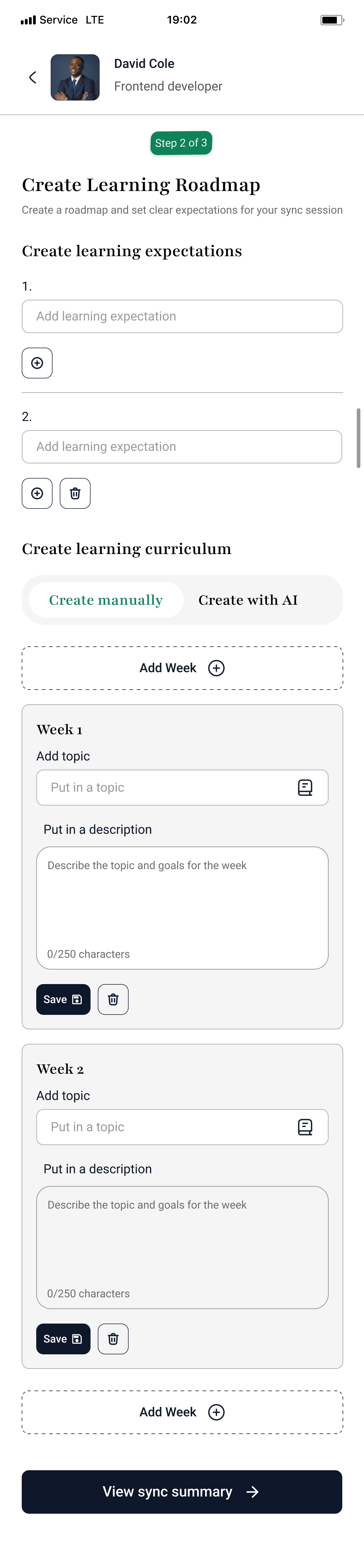 Building the roadmap manually